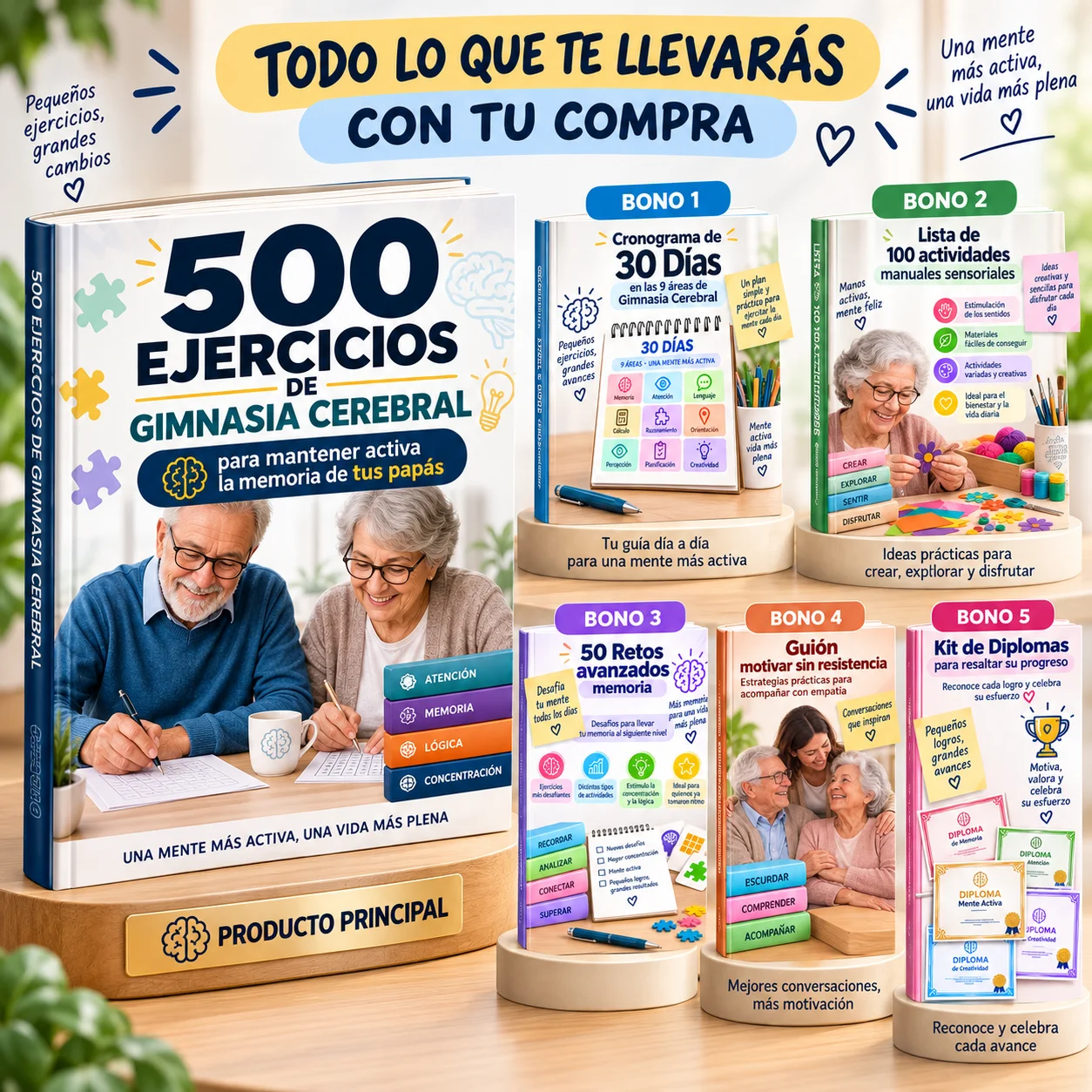 Bundle completo: libro digital, calendario, cuaderno de seguimiento, guía y tarjetas imprimibles